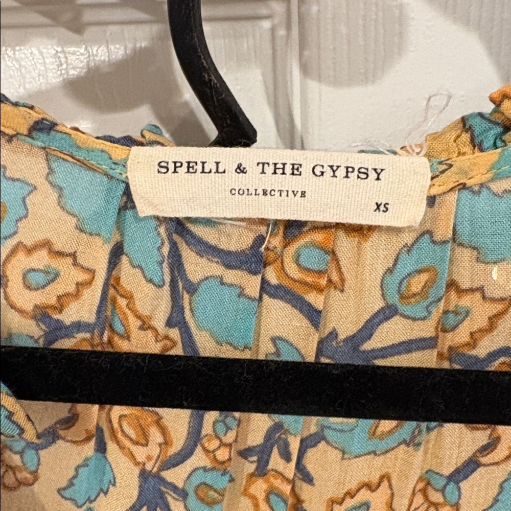 Spell& The Gypsy Floral Maxi Dress with Orange and Blue Pattern - Picture 6 of 6